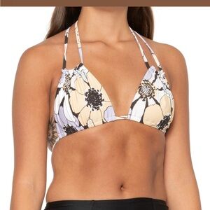 New! Madewell Floral 60’s Mia Ruched String Bikini Top XS Extra Small